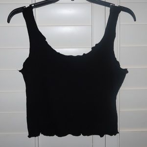 BDG Lettuce Trim Black Cropped Tank